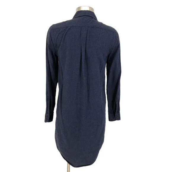 GAP Shirt Dress Navy Blue Long Sleeve Collared Knee Length Button Up Shift - Picture 4 of 8